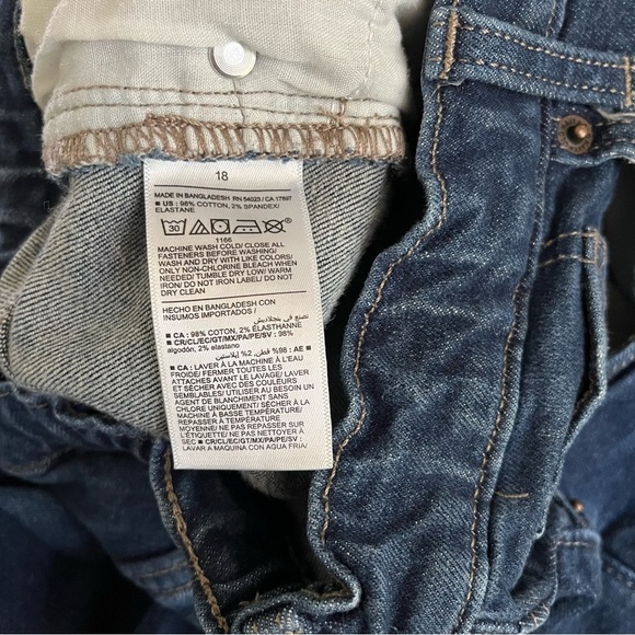 Old Navy Built-In Flex Skinny Jeans Boys Size 18 Dark Stretch Adjustable Waist - Picture 5 of 6